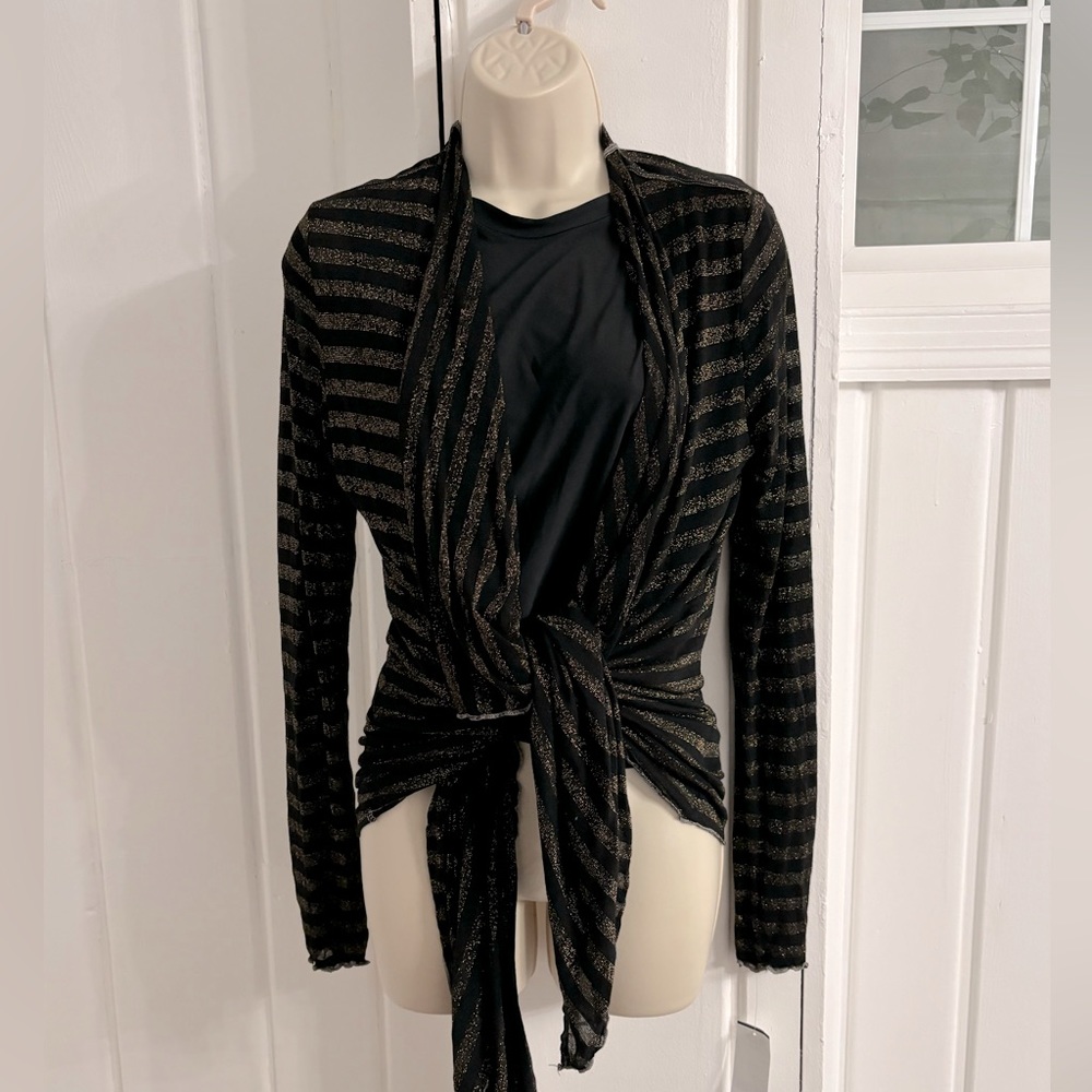 Hard Tail Forever Gold Shimmer Cardigan